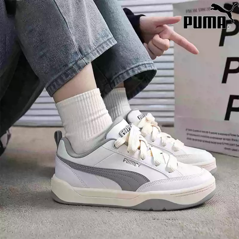 Men Shoes Puma - PUMA Weiß-Graue Leder Chunky Sneakers mit