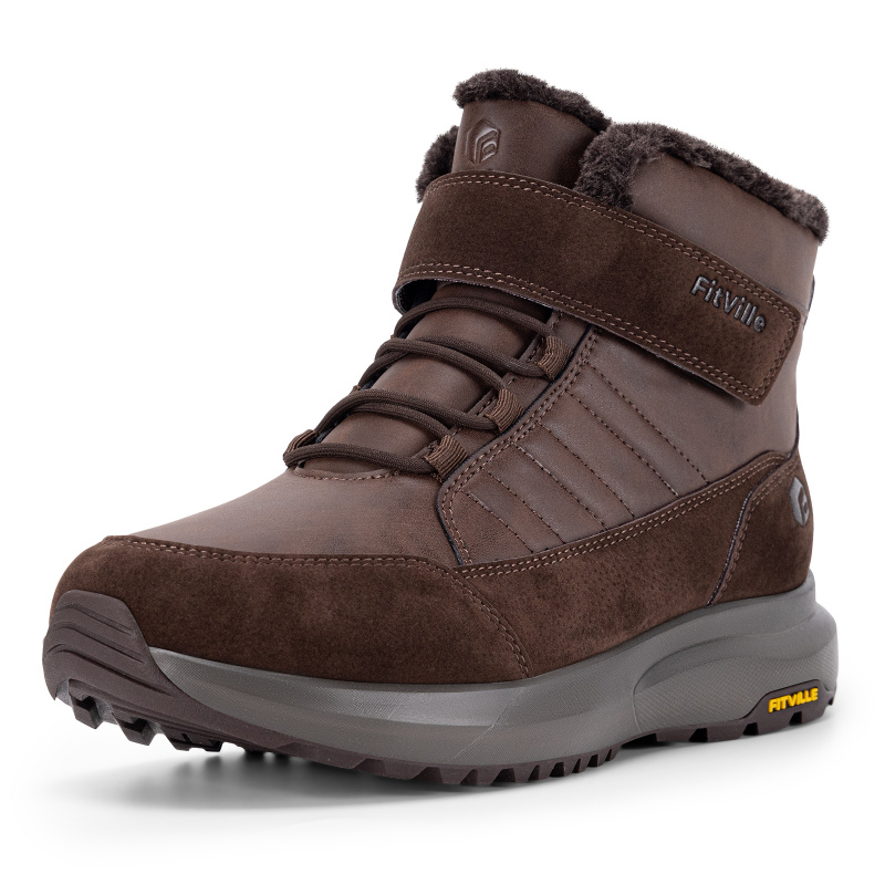 Men'S Shoes Water Resistant - FitVille Herren Winterstiefel, Weite Passform, Pelzgefüttert,