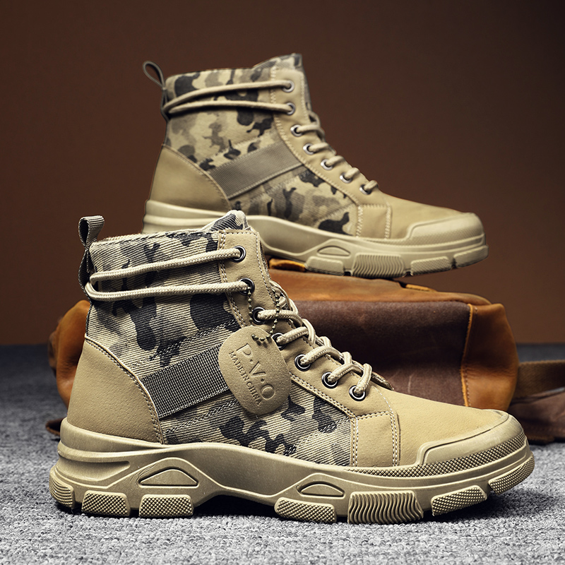 Men'S Shoes Cole Haan - High-Top-Stiefel für Herren, Herbst-Camouflage-Wüsten-Freizeitschuhe, Herrenstiefel, atmungsaktive,