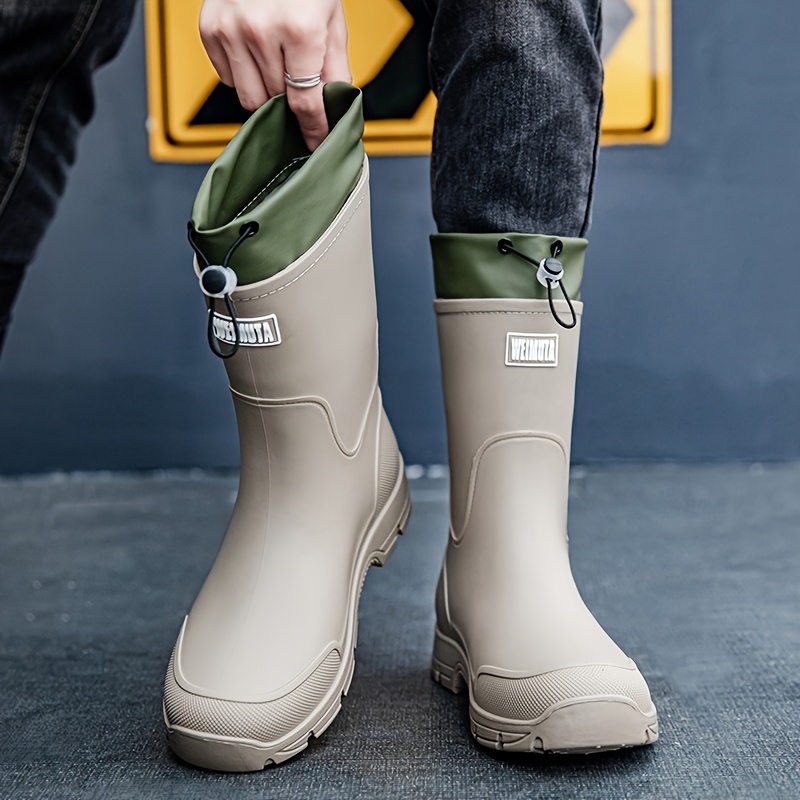 Men'S Shoes Water Resistant - Wasserdichte Regenstiefel für Herren, mittelkalb, Slip-On-Schuhe,